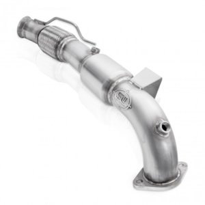 Ford Focus Performance Exhaust - Stainless Works - 3in High-Flow Cats Downpipe - `16-`18
